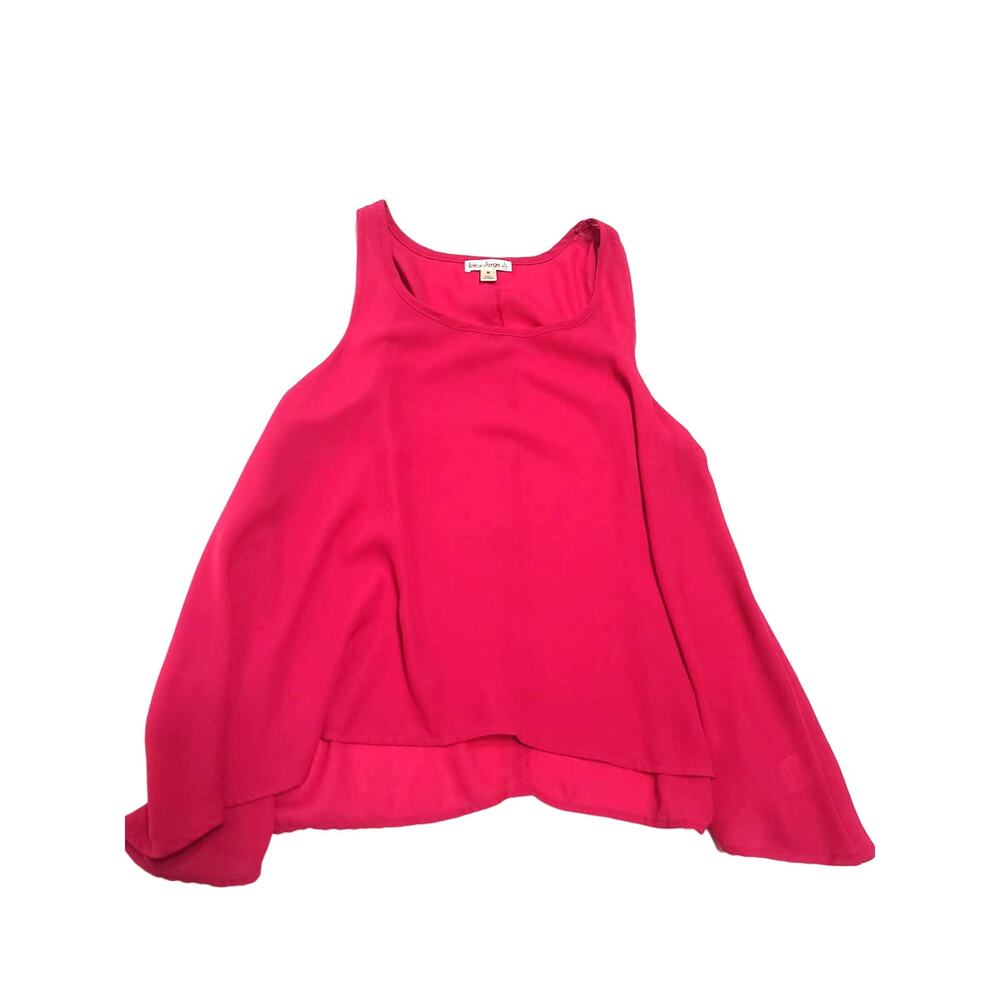 Love on a hanger hot pink flowy sleeveless blouse women's small